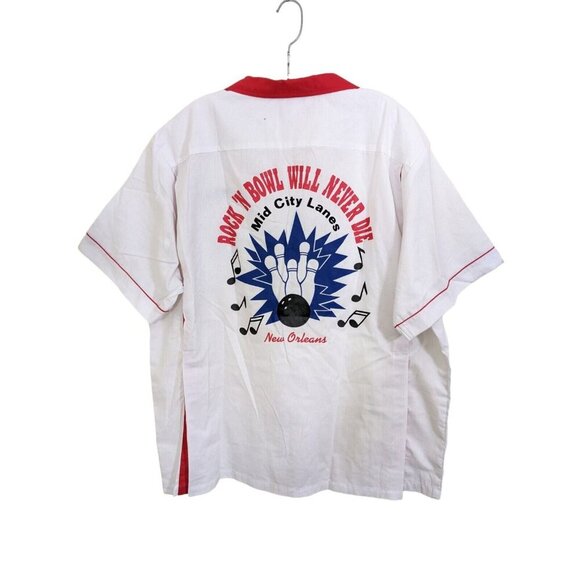 Hilton Mens XL Vintage Bowling Shirt Rock n Bowl Super Bowl XXXVI New Orleans - Picture 1 of 7